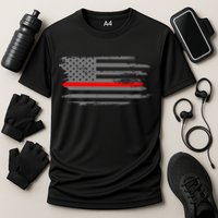 Thin Red Line Fire Fire And Rescue American Flag Gift Cooling Performance Crew T-Shirt