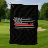 Thin Red Line Fire Fire And Rescue American Flag Gift Golf Towel