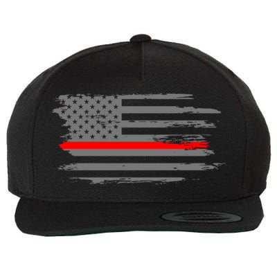 Thin Red Line Fire Fire And Rescue American Flag Gift Wool Snapback Cap
