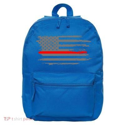 Thin Red Line Fire Fire And Rescue American Flag Gift 16 in Basic Backpack