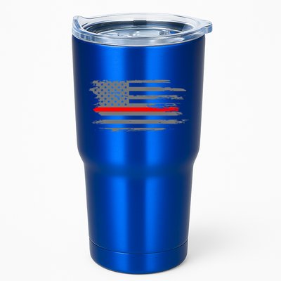 Thin Red Line Fire Fire And Rescue American Flag Gift Tumbler