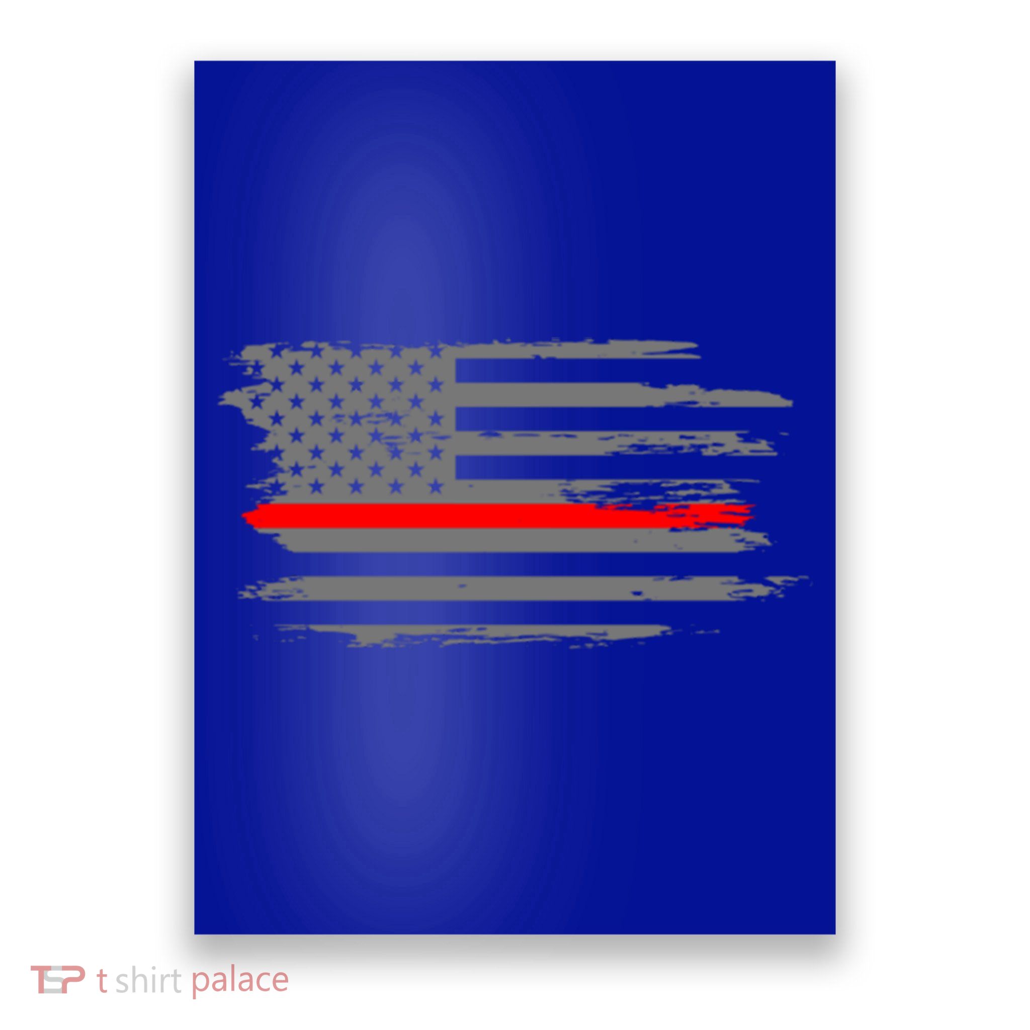 Thin Red Line Fire Fire And Rescue American Flag Gift Poster