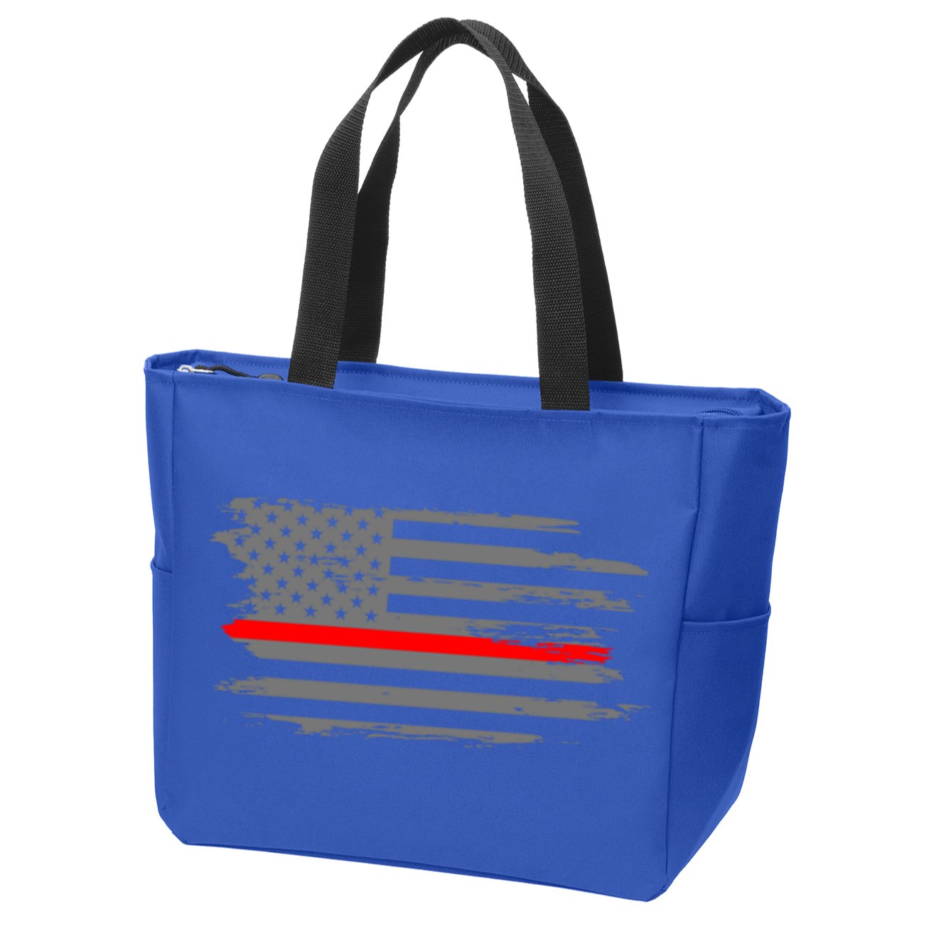 Thin Red Line Fire Fire And Rescue American Flag Gift Zip Tote Bag