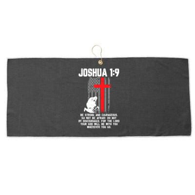 Thin Red Line Firefighter Cross Bible Verse Christian Gift Large Microfiber Waffle Golf Towel