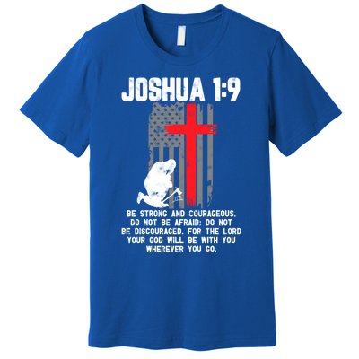 Thin Red Line Firefighter Cross Bible Verse Christian Gift Premium T-Shirt