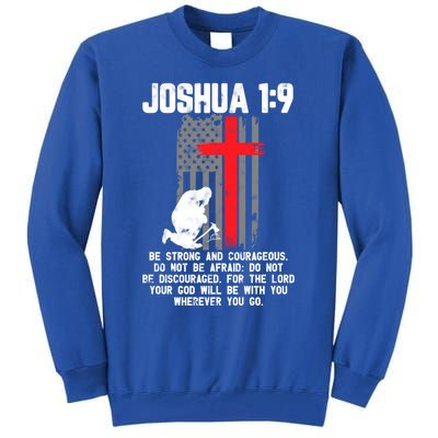 Thin Red Line Firefighter Cross Bible Verse Christian Gift Tall Sweatshirt