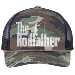 The Rodfather Lover Rod Fish Dad Fisherman Funny Fishing Gifts Retro Rope Trucker Hat Cap