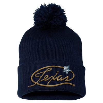 Texas Rope Logo Pom Pom 12in Knit Beanie