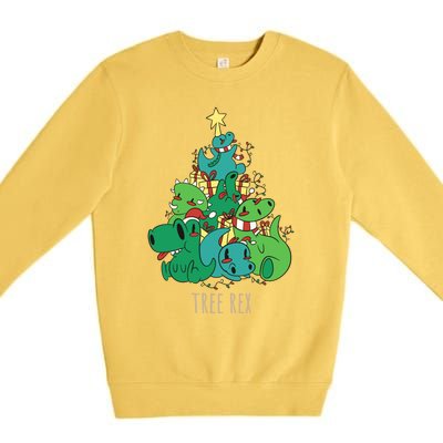 Tree Rex Merry Christmas Funny Tree Rex Christmas Gift Premium Crewneck Sweatshirt