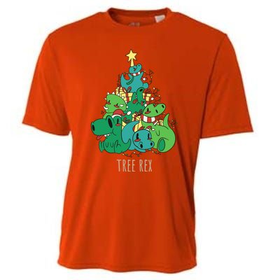 Tree Rex Merry Christmas Funny Tree Rex Christmas Gift Cooling Performance Crew T-Shirt