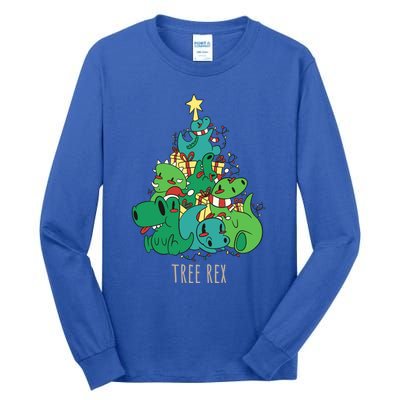 Tree Rex Merry Christmas Funny Tree Rex Christmas Gift Tall Long Sleeve T-Shirt