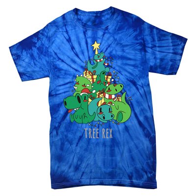 Tree Rex Merry Christmas Funny Tree Rex Christmas Gift Tie-Dye T-Shirt