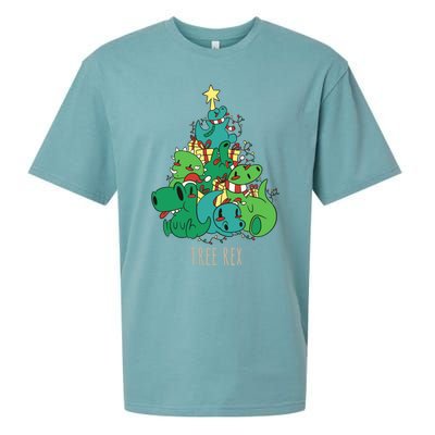 Tree Rex Merry Christmas Funny Tree Rex Christmas Gift Sueded Cloud Jersey T-Shirt