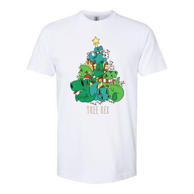 Tree Rex Merry Christmas Funny Tree Rex Christmas Gift Softstyle CVC T-Shirt