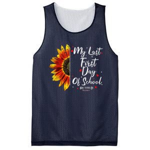 Teachers Retirement My Last First Day Of School Funny Mesh Reversible Basketball Jersey Tank