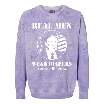 Trump Real Me.N Wear Diapers Trump 2024 Colorblast Crewneck Sweatshirt