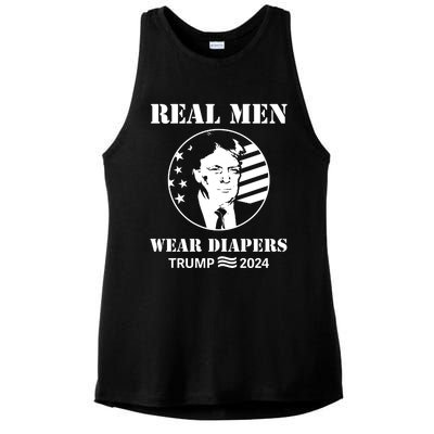 Trump Real Me.N Wear Diapers Trump 2024 Ladies PosiCharge Tri-Blend Wicking Tank