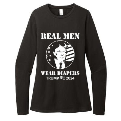 Trump Real Me.N Wear Diapers Trump 2024 Womens CVC Long Sleeve Shirt