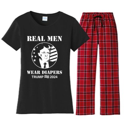 Trump Real Me.N Wear Diapers Trump 2024 Women's Flannel Pajama Set