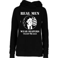 Trump Real Me.N Wear Diapers Trump 2024 Womens Funnel Neck Pullover Hood