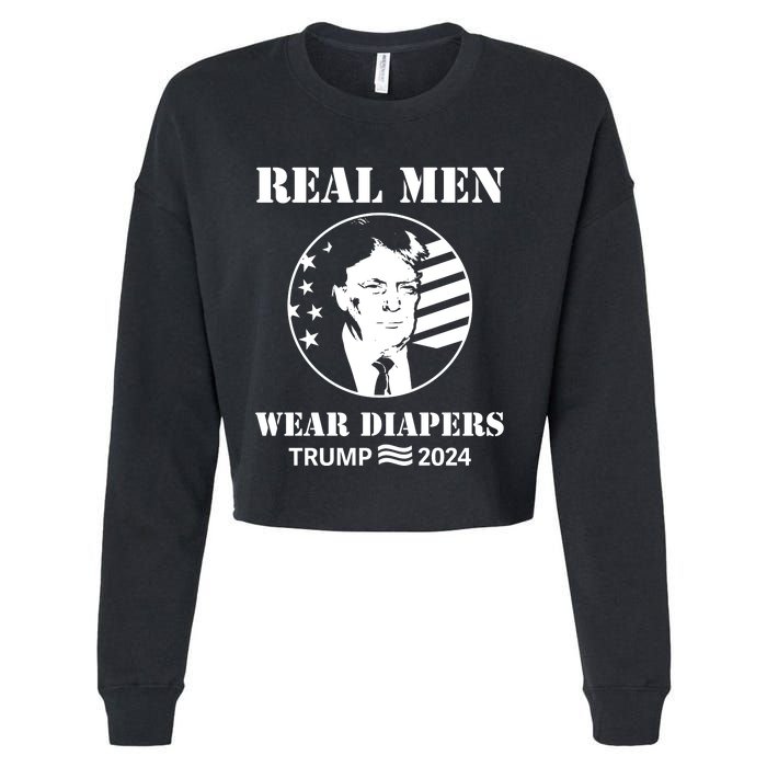 Trump Real Me.N Wear Diapers Trump 2024 Cropped Pullover Crew