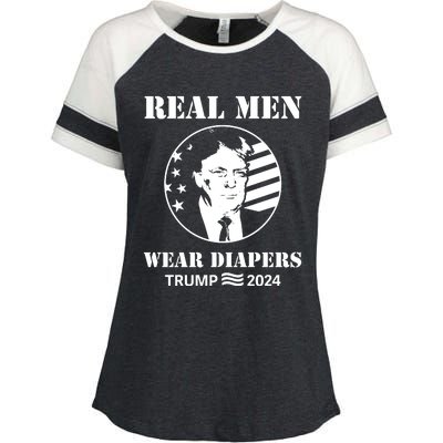 Trump Real Me.N Wear Diapers Trump 2024 Enza Ladies Jersey Colorblock Tee