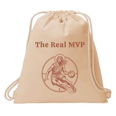 The Real Mvp Jesus Drawstring Bag