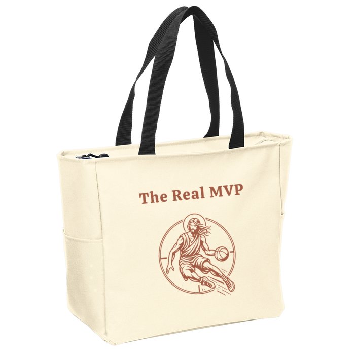 The Real Mvp Jesus Zip Tote Bag