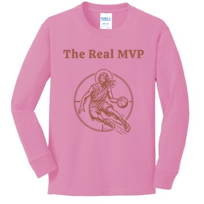 The Real Mvp Jesus Kids Long Sleeve Shirt