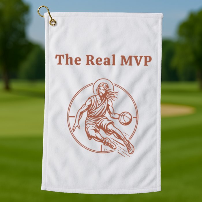 The Real Mvp Jesus Golf Towel