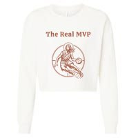 The Real Mvp Jesus Cropped Pullover Crew