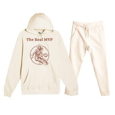 The Real Mvp Jesus Premium Hooded Sweatsuit Set