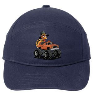 Turkey Riding Monster Truck For Thanksgiving 7-Panel Snapback Hat