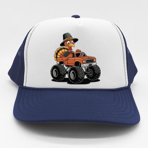 Turkey Riding Monster Truck For Thanksgiving Trucker Hat