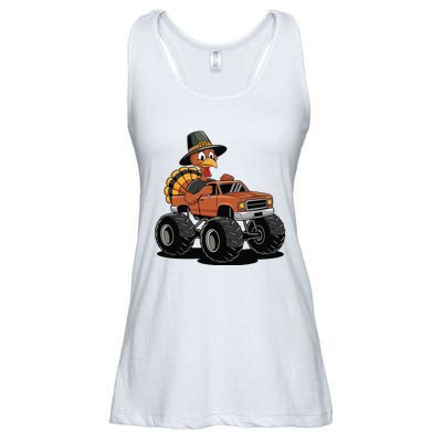 Turkey Riding Monster Truck For Thanksgiving Ladies Essential Flowy Tank