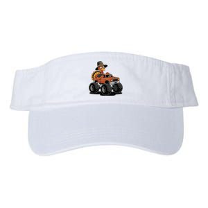 Turkey Riding Monster Truck For Thanksgiving Valucap Bio-Washed Visor