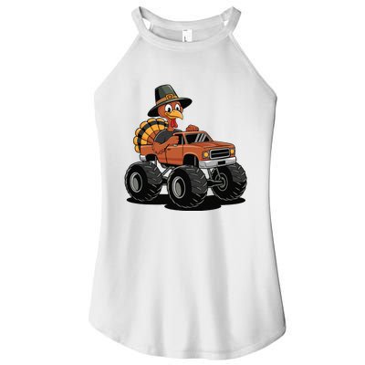 Turkey Riding Monster Truck For Thanksgiving Women's Perfect Tri Rocker Tank