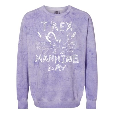 T Rex Manning Day Retro 90s Colorblast Crewneck Sweatshirt