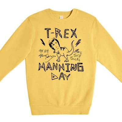 T Rex Manning Day Retro 90s Premium Crewneck Sweatshirt