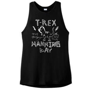 T Rex Manning Day Retro 90s Ladies PosiCharge Tri-Blend Wicking Tank