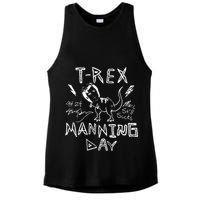 T Rex Manning Day Retro 90s Ladies PosiCharge Tri-Blend Wicking Tank