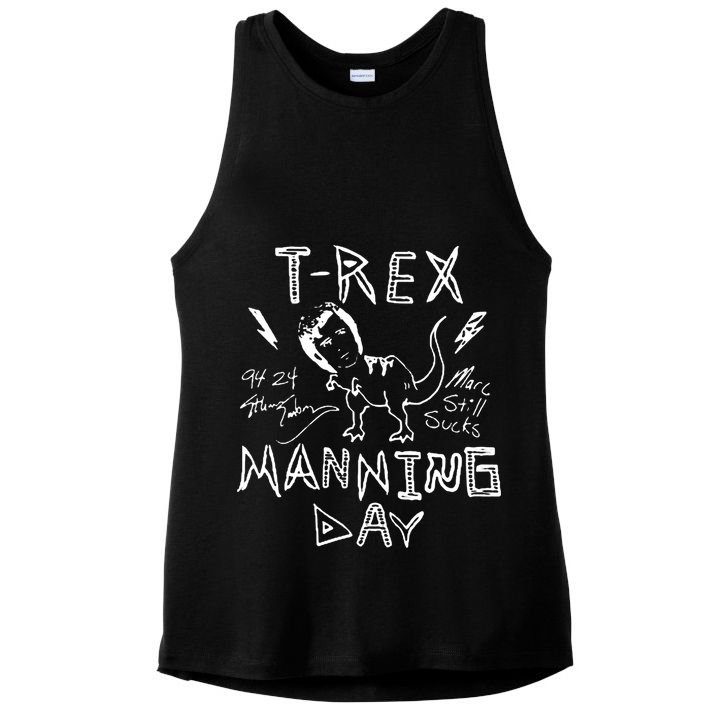 T Rex Manning Day Retro 90s Ladies PosiCharge Tri-Blend Wicking Tank
