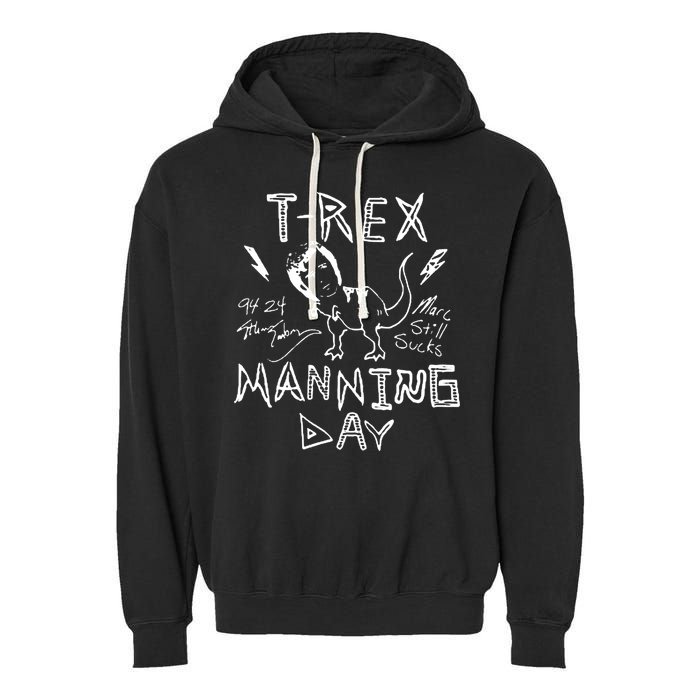 T Rex Manning Day Retro 90s Garment-Dyed Fleece Hoodie