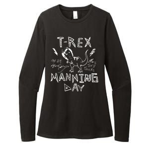 T Rex Manning Day Retro 90s Womens CVC Long Sleeve Shirt