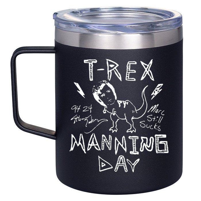 T Rex Manning Day Retro 90s 12oz Stainless Steel Coffee Mug