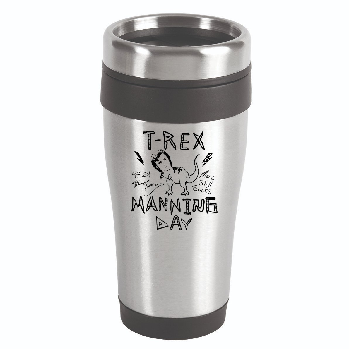 T Rex Manning Day Retro 90s 16oz Travel Tumbler