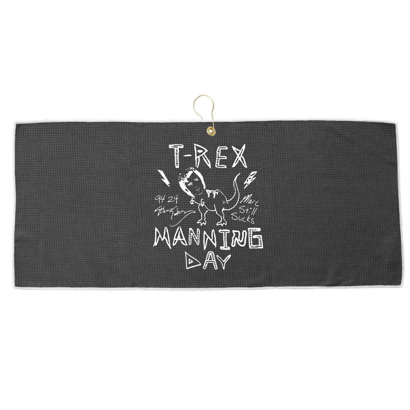 T Rex Manning Day Retro 90s Large Microfiber Waffle Golf Towel
