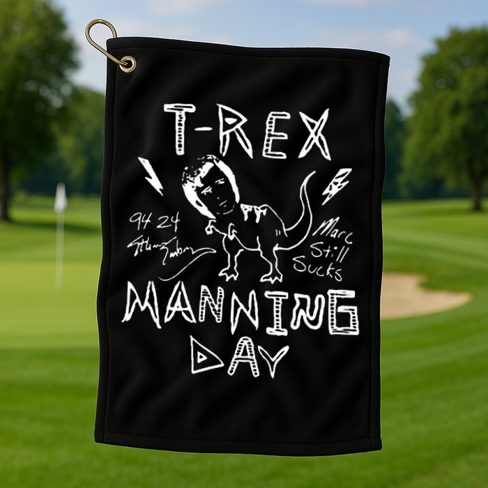 T Rex Manning Day Retro 90s Golf Towel