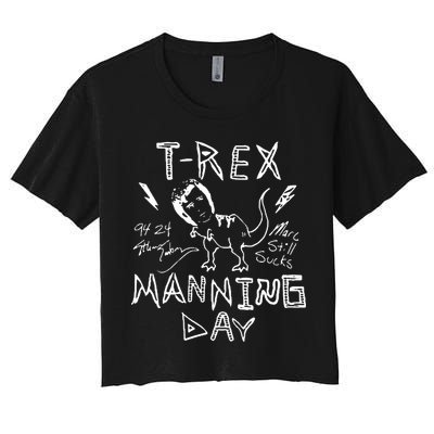 T Rex Manning Day Retro 90s Crop Top