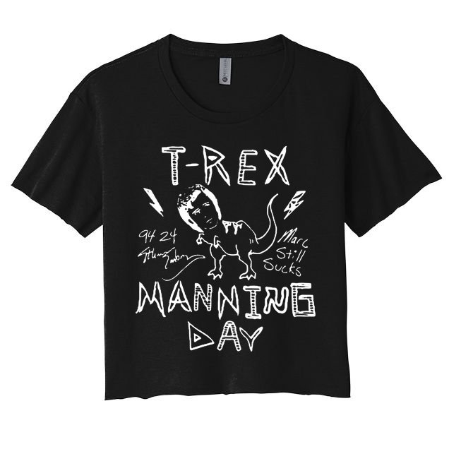 T Rex Manning Day Retro 90s Crop Top